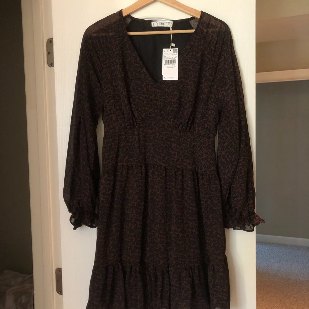 NWT MANGO Floral Ruffle Dress